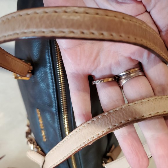 Euc Vintage Michael Kors Black Leather Tote bag Purse c - Picture 3 of 9